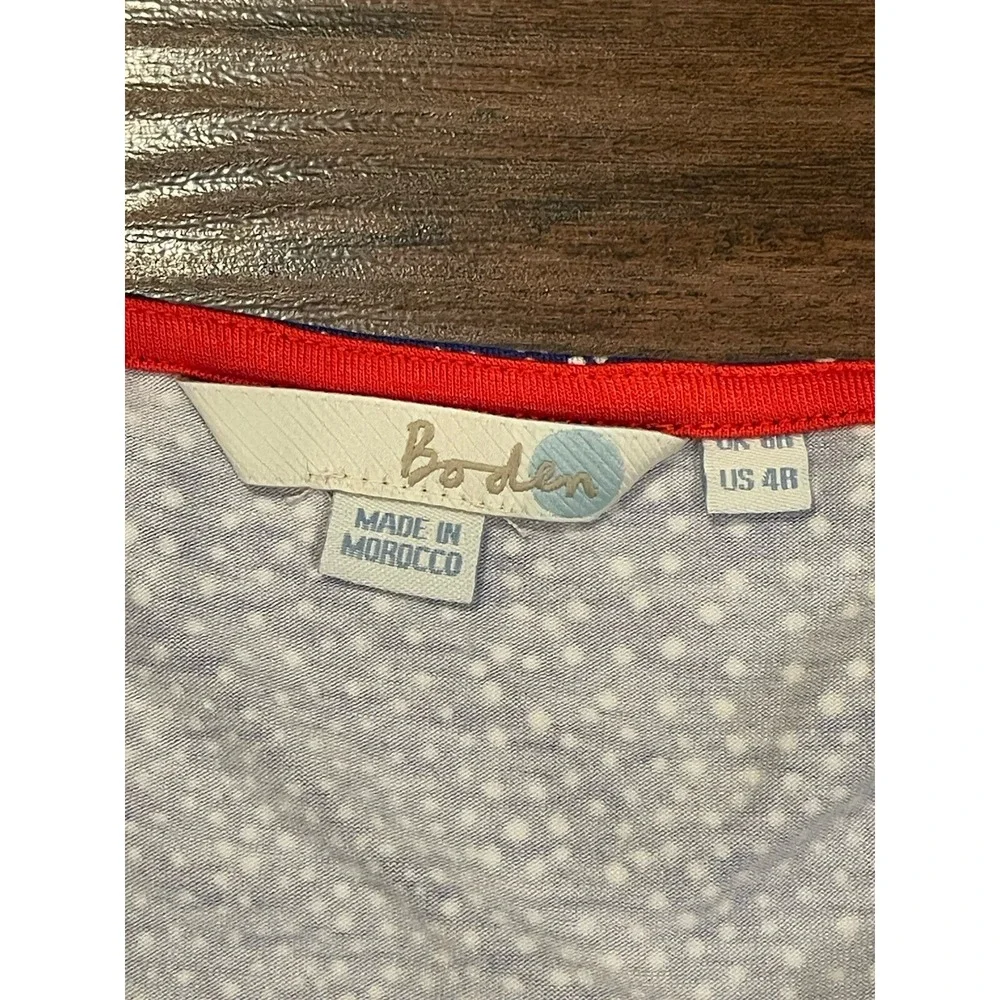 Boden Woman's Blue Polka Dot Long Sleeve Alone Knee High Dress‎ 4R